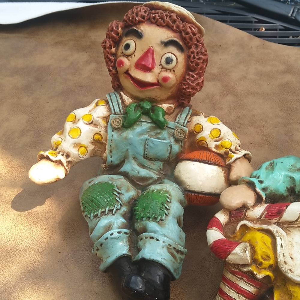 Raggedy Ann Andy Vintage Universal Statuary Corp 1969 Shelf Decor Plastic Mold - Picture 3 of 8